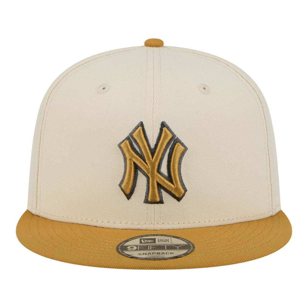 New York Yankees New Era 2-Tone Color Pack 9FIFTY Snapback Hat - Light Beige/Khaki Hats