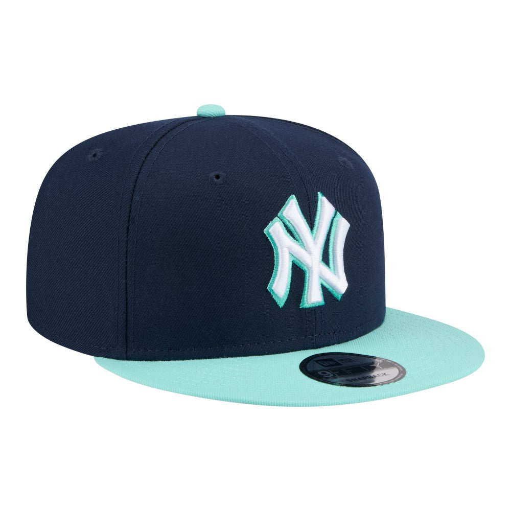 New York Yankees New Era Two-Tone Color Pack 9FIFTY Snapback Hat - Navy/Turquoise Hats