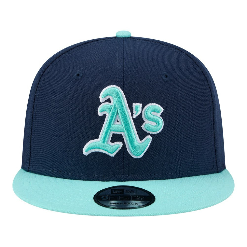 Athletics New Era Two-Tone Color Pack 9FIFTY Snapback Hat - Navy/Turquoise Hats