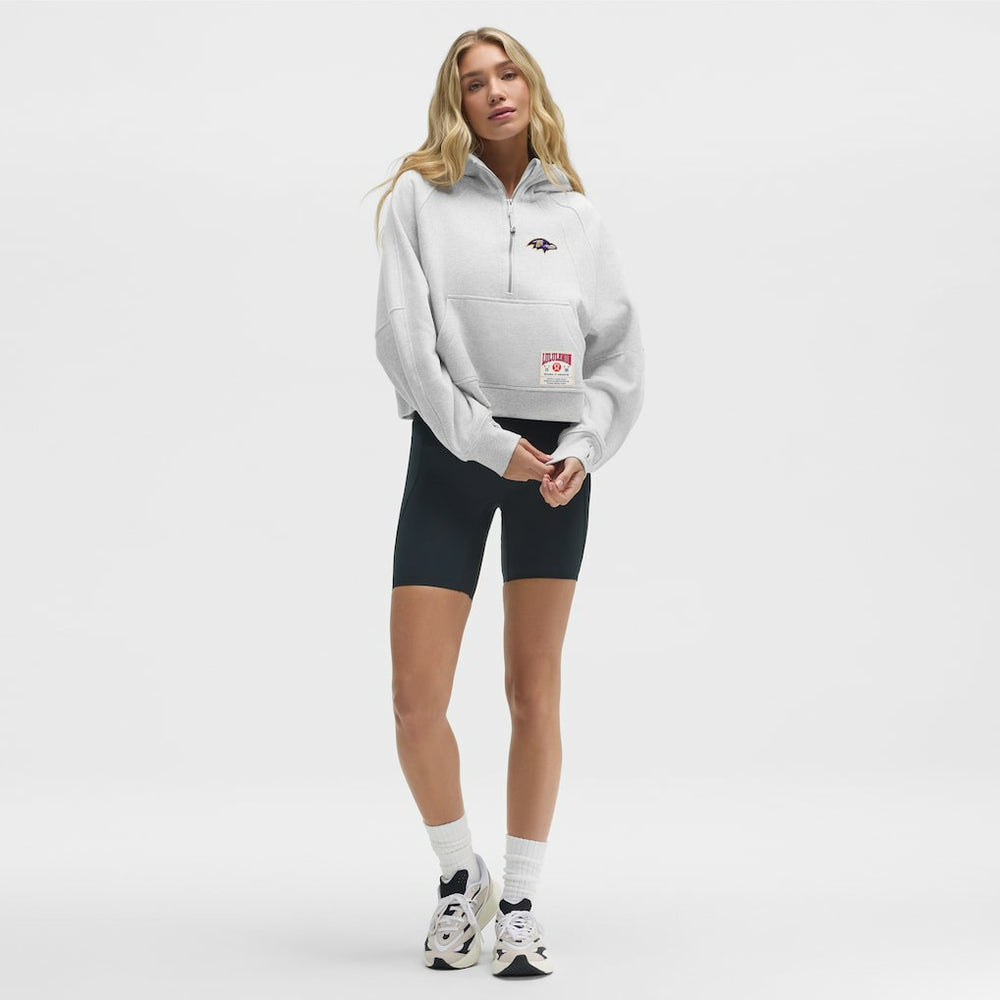 Baltimore Ravens lululemon Women's Scuba Oversized Half-Zip Hoodie Heathered Core Ultra Light Grey