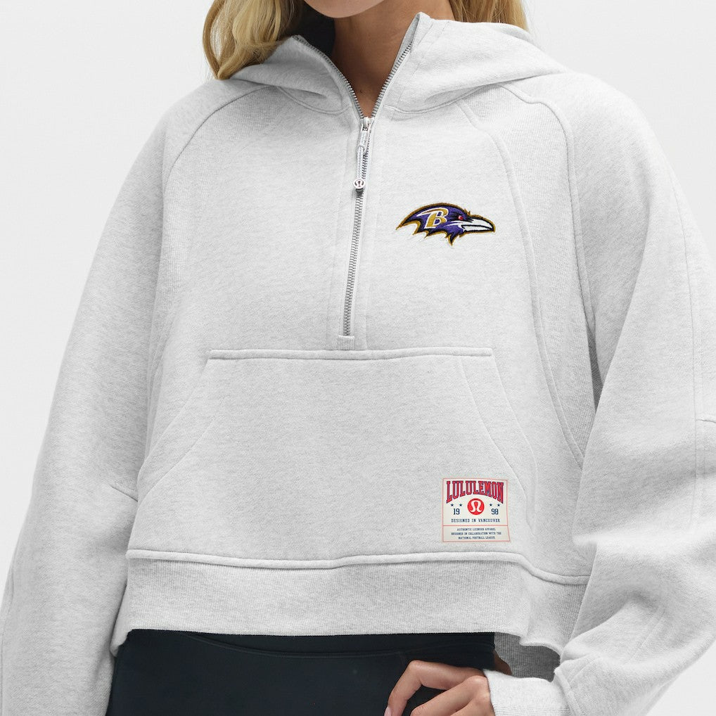Baltimore Ravens lululemon Women's Scuba Oversized Half-Zip Hoodie Heathered Core Ultra Light Grey