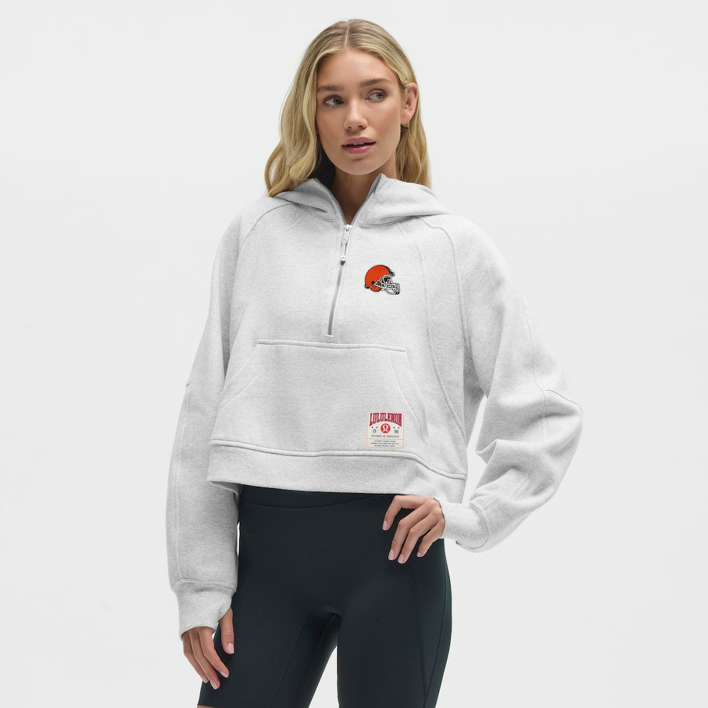 Cleveland Browns lululemon Women's Scuba Oversized Half-Zip Hoodie Heathered Core Ultra Light Grey