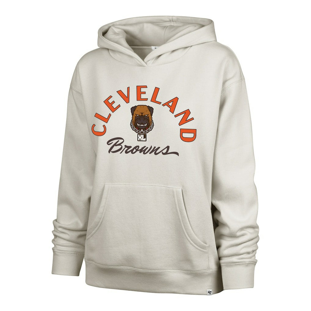 Cleveland Browns '47 Women's Dawg Pound XL Whirlwind Naomi Pullover Hoodie Cream
