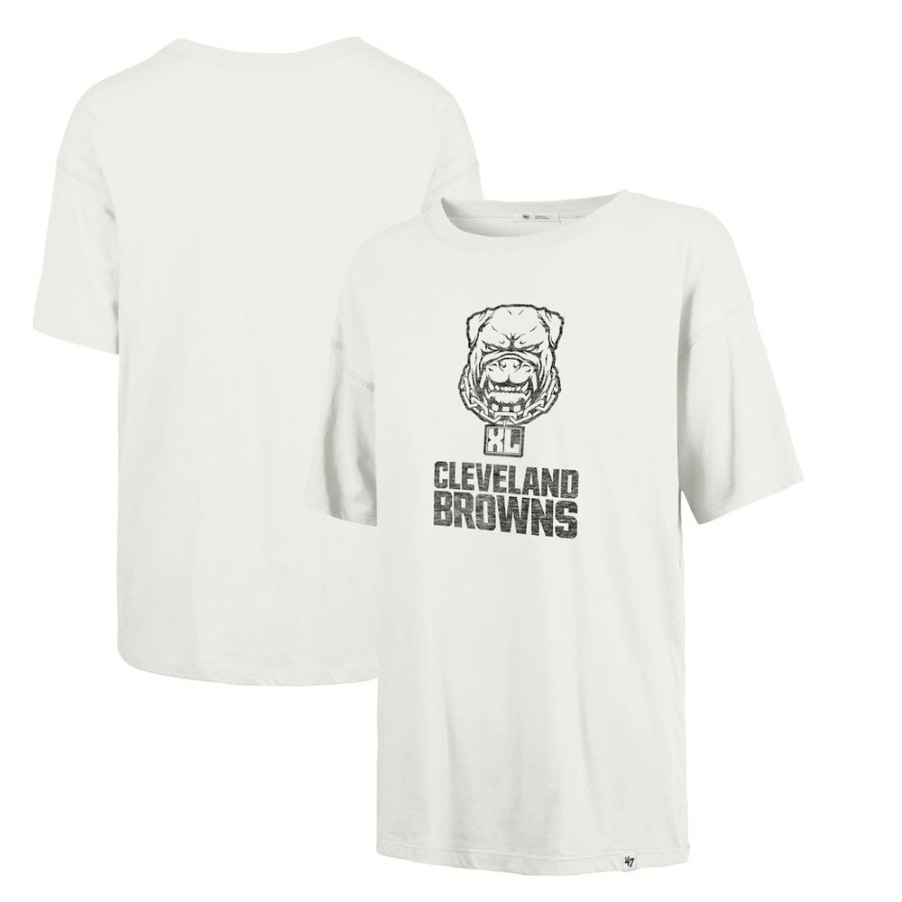 Cleveland Browns '47 Women's Dawg Pound XL Premier Sadie Oversized T-Shirt Cream