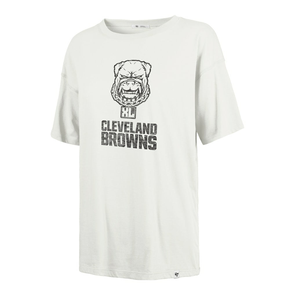 Cleveland Browns '47 Women's Dawg Pound XL Premier Sadie Oversized T-Shirt Cream