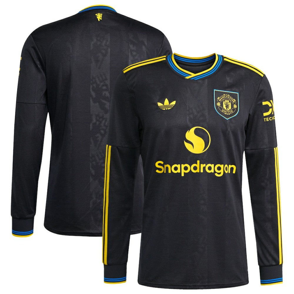 Manchester United 2025/26 Third Replica Long Sleeve Jersey Black