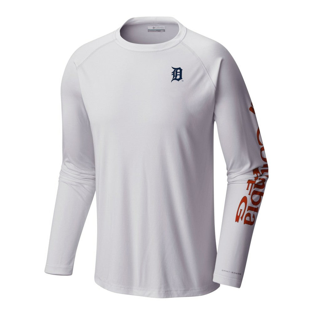 Detroit Tigers Columbia Terminal Tackle Long Sleeve Shirt - White