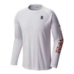 Detroit Tigers Columbia Terminal Tackle Long Sleeve Shirt - White
