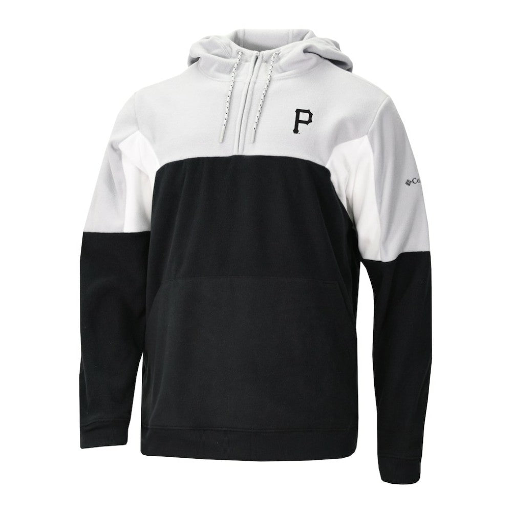 Pittsburgh Pirates Columbia Men's Lodge Fleece Quarter-Zip Hoodie - Black Hoodies