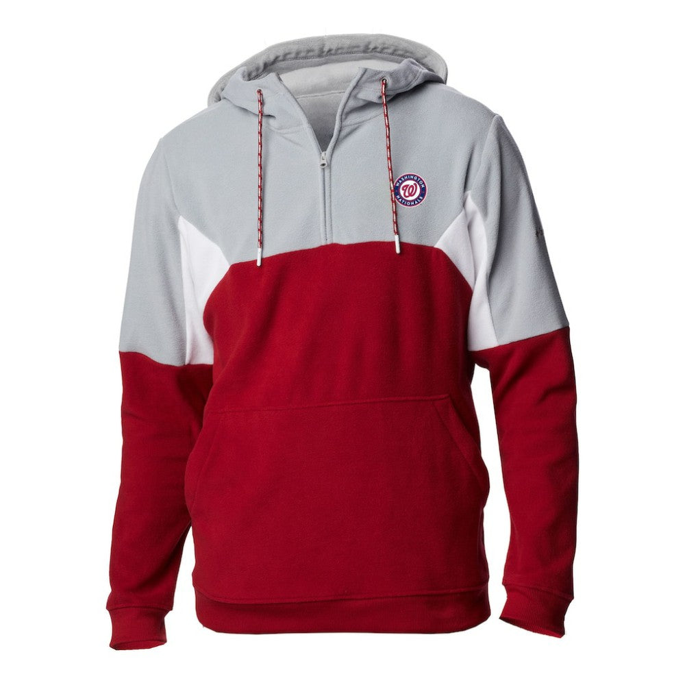 Washington Nationals Columbia Men's Lodge Fleece Quarter-Zip Hoodie - Red Hoodies