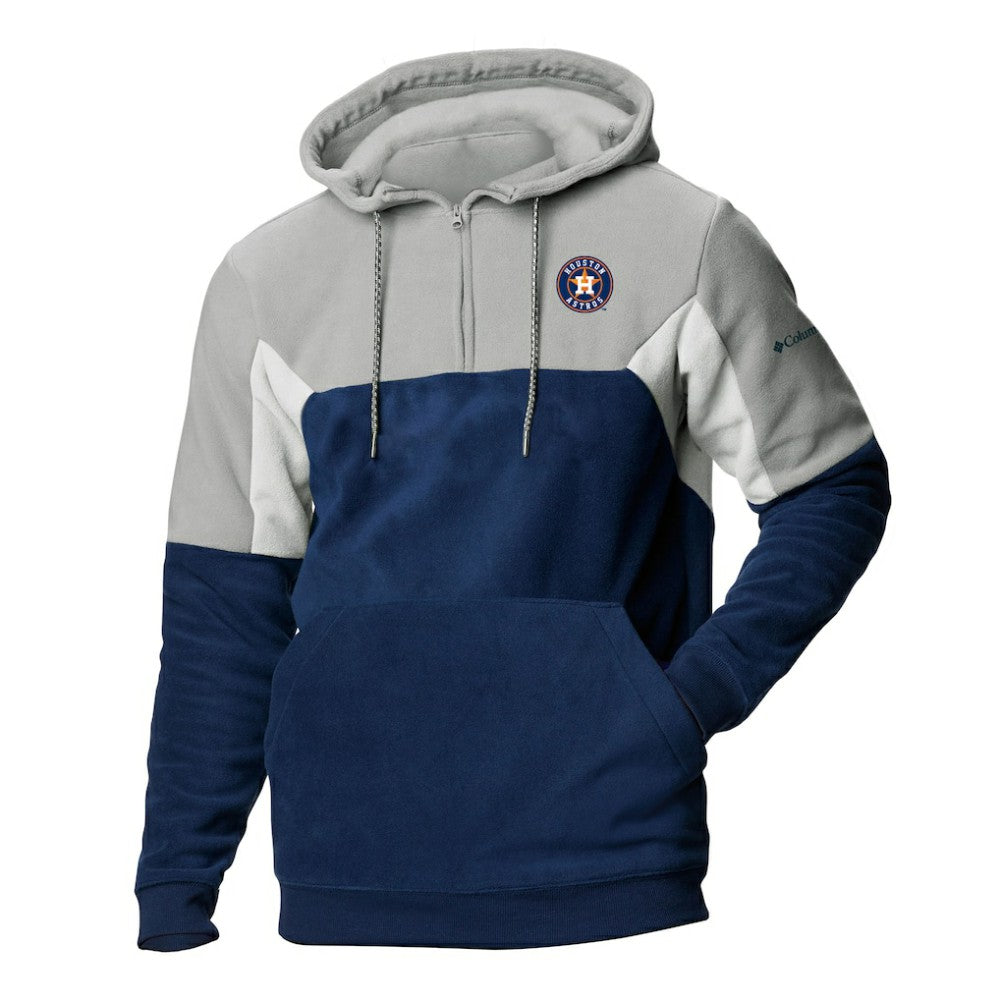 Houston Astros Columbia Men's Lodge Fleece Quarter-Zip Hoodie - Navy Hoodies