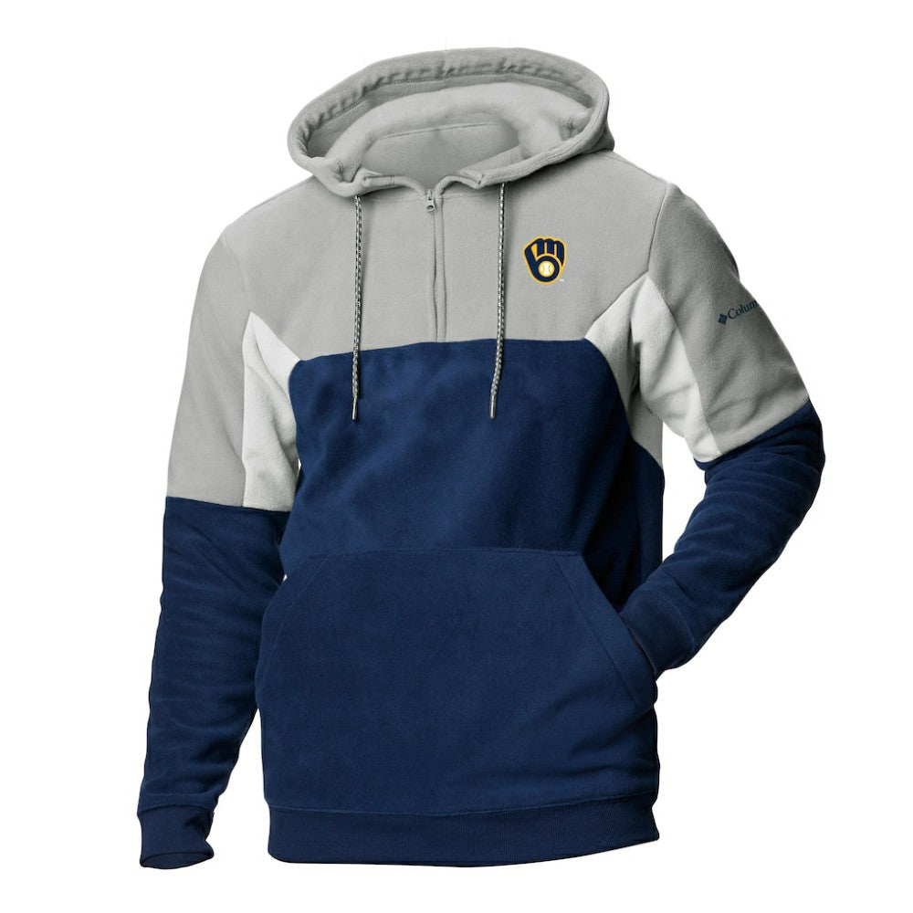 Milwaukee Brewers Columbia Lodge Fleece Quarter-Zip Hoodie - Navy Hoodies