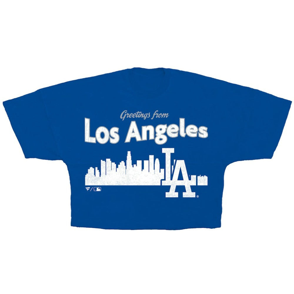 Los Angeles Dodgers Fanatics Women's Skyline Crop T-Shirt - Royal T-shirts