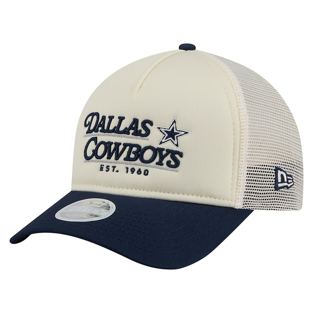 Dallas Cowboys New Era Women's Retro A-Frame 9FORTY Adjustable Hat Cream/Navy