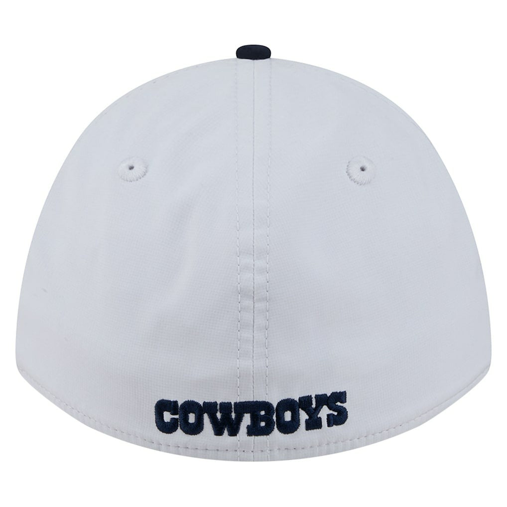 Dallas Cowboys New Era Patch 39THIRTY A-Frame M-Crown Perforated Flex Hat White/Navy