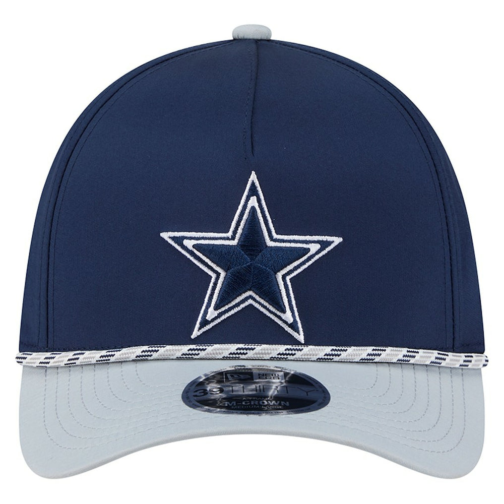 Dallas Cowboys Rope M-Crown A-Frame 39THIRTY Flex Hat Navy/Silver