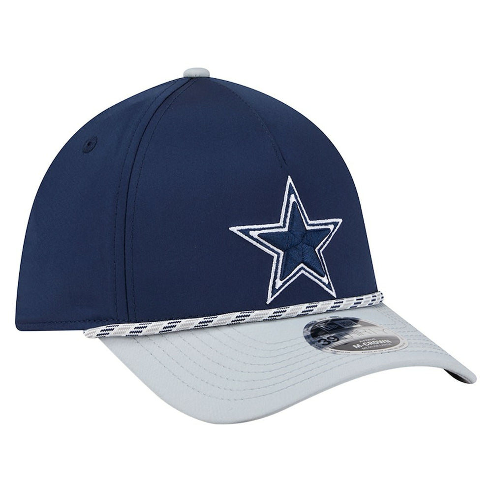 Dallas Cowboys Rope M-Crown A-Frame 39THIRTY Flex Hat Navy/Silver