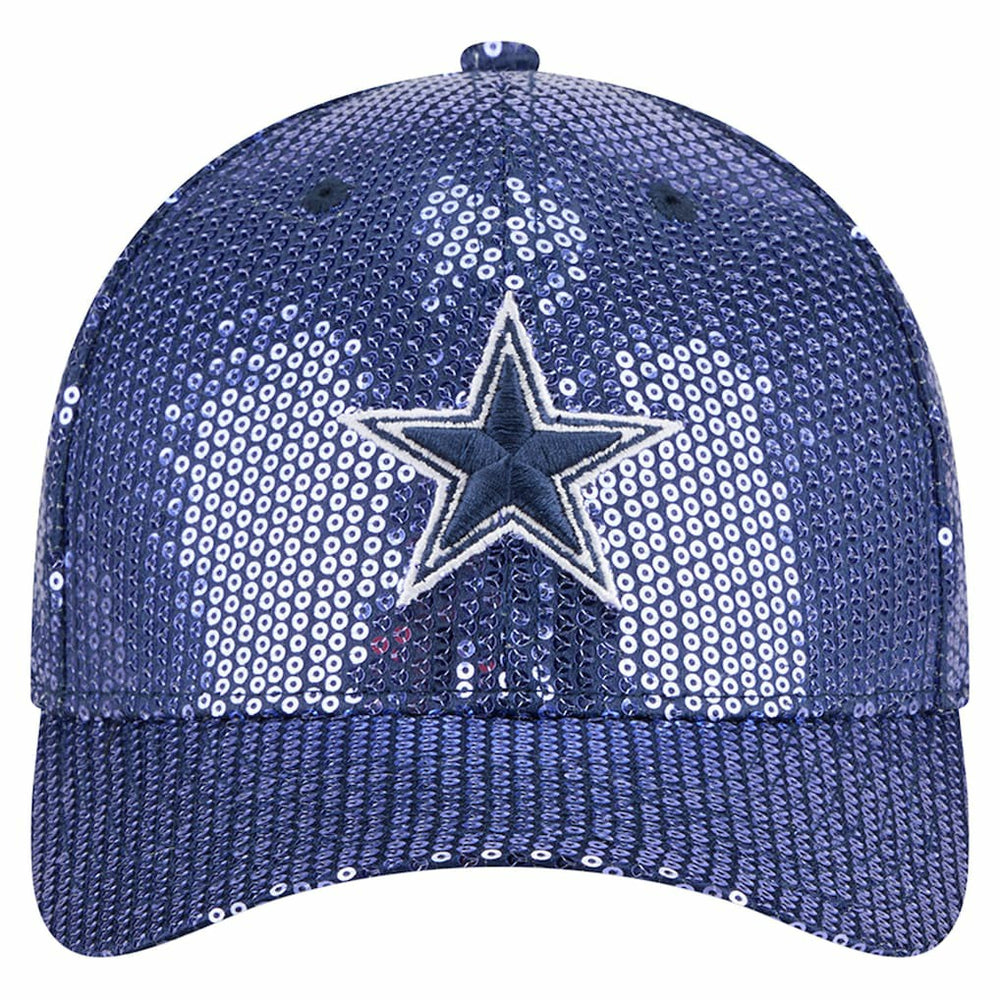 Dallas Cowboys New Era Women's Sequin 9FORTY Adjustable Hat Navy