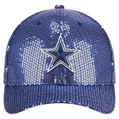 Dallas Cowboys New Era Women's Sequin 9FORTY Adjustable Hat Navy