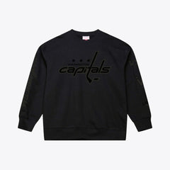 NHL Washington Capitals Mitchell & Ness Phantom Fleece Crew Neck Sweatshirt - Black