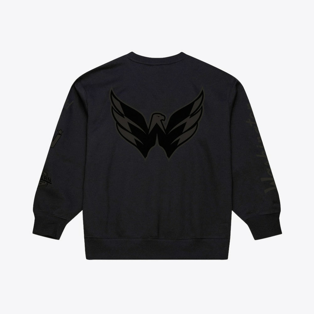NHL Washington Capitals Mitchell & Ness Phantom Fleece Crew Neck Sweatshirt - Black