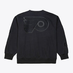 NHL Philadelphia Flyers Mitchell & Ness Phantom Fleece Crew Neck Sweatshirt - Black