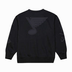 NHL St. Louis Blues Mitchell & Ness Phantom Fleece Crew Neck Sweatshirt - Black