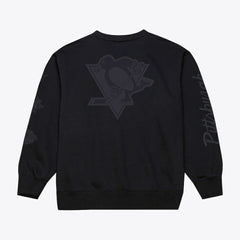 NHL Pittsburgh Penguins Mitchell & Ness Phantom Fleece Crew Neck Sweatshirt - Black