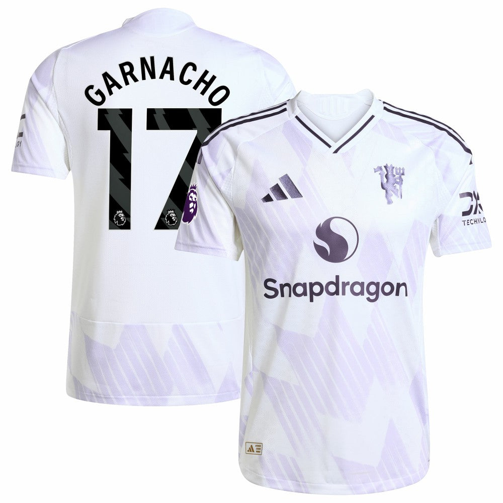 Alejandro Garnacho Manchester United 2025/26 Away Player Jersey White