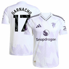 Alejandro Garnacho Manchester United 2025/26 Away Player Jersey White