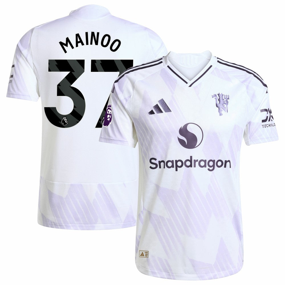 Kobbie Mainoo Manchester United 2025/26 Away Player Jersey White