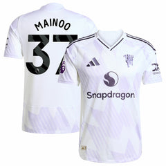 Kobbie Mainoo Manchester United 2025/26 Away Player Jersey White