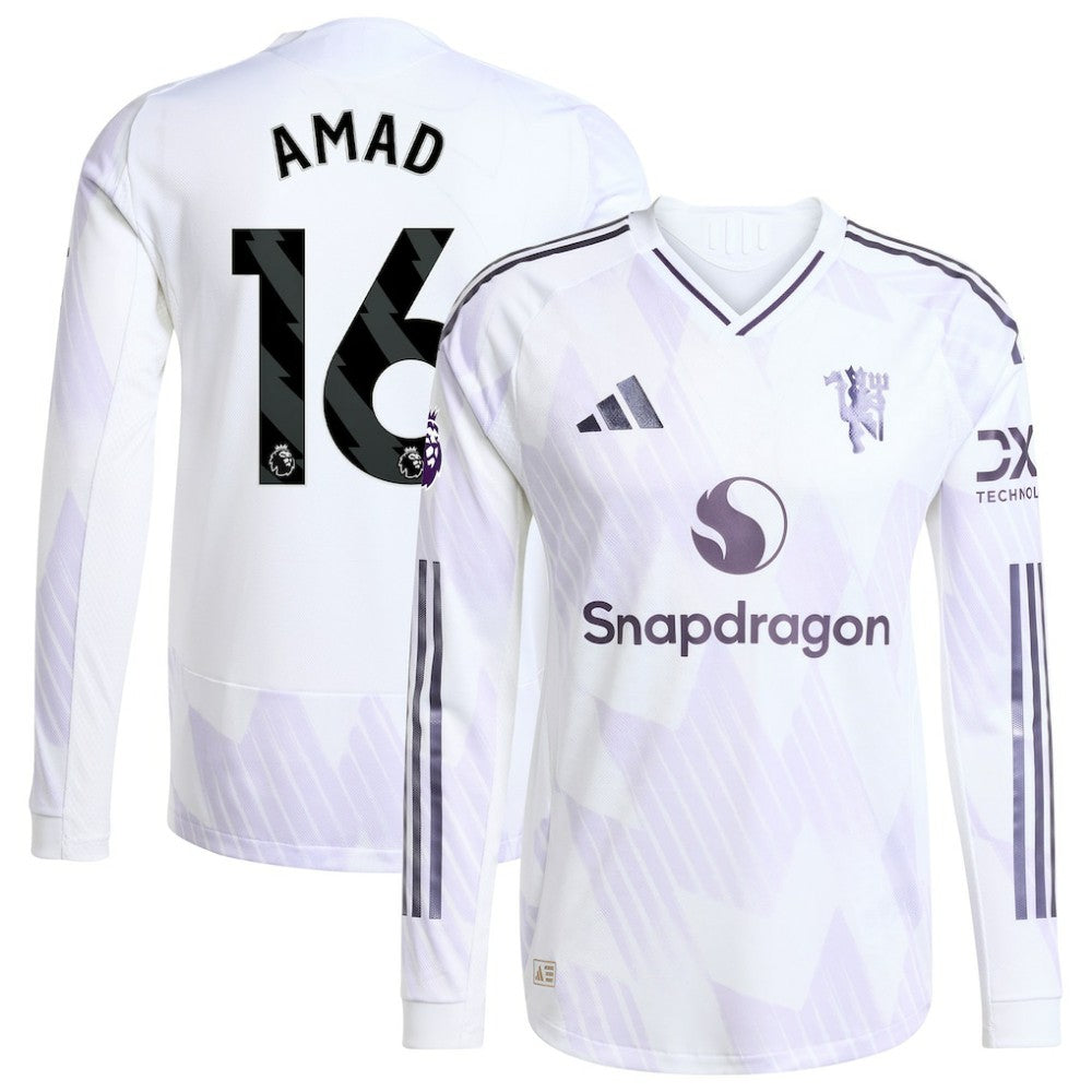 Amad Diallo Manchester United 2025/26 Away Long Sleeve Player Jersey White shop