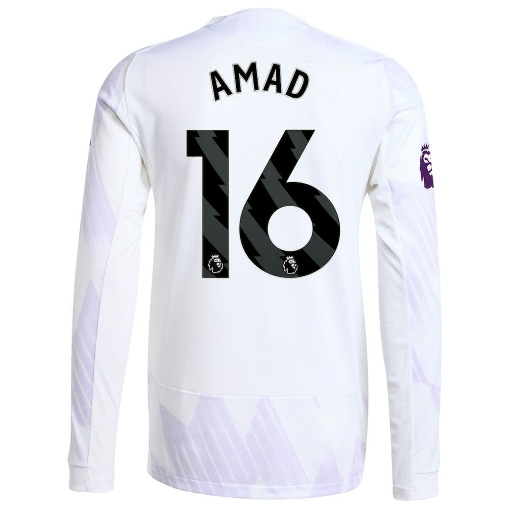 Amad Diallo Manchester United 2025/26 Away Long Sleeve Player Jersey White shop