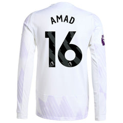 Amad Diallo Manchester United 2025/26 Away Long Sleeve Player Jersey White shop