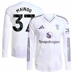 Kobbie Mainoo Manchester United 2025/26 Away Long Sleeve Player Jersey White