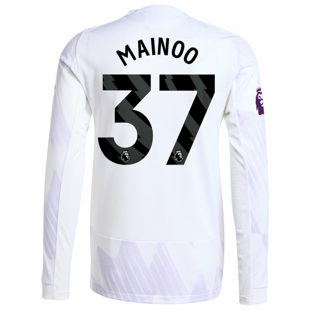 Kobbie Mainoo Manchester United 2025/26 Away Long Sleeve Player Jersey White