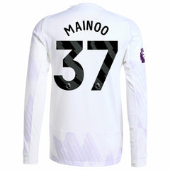 Kobbie Mainoo Manchester United 2025/26 Away Long Sleeve Player Jersey White