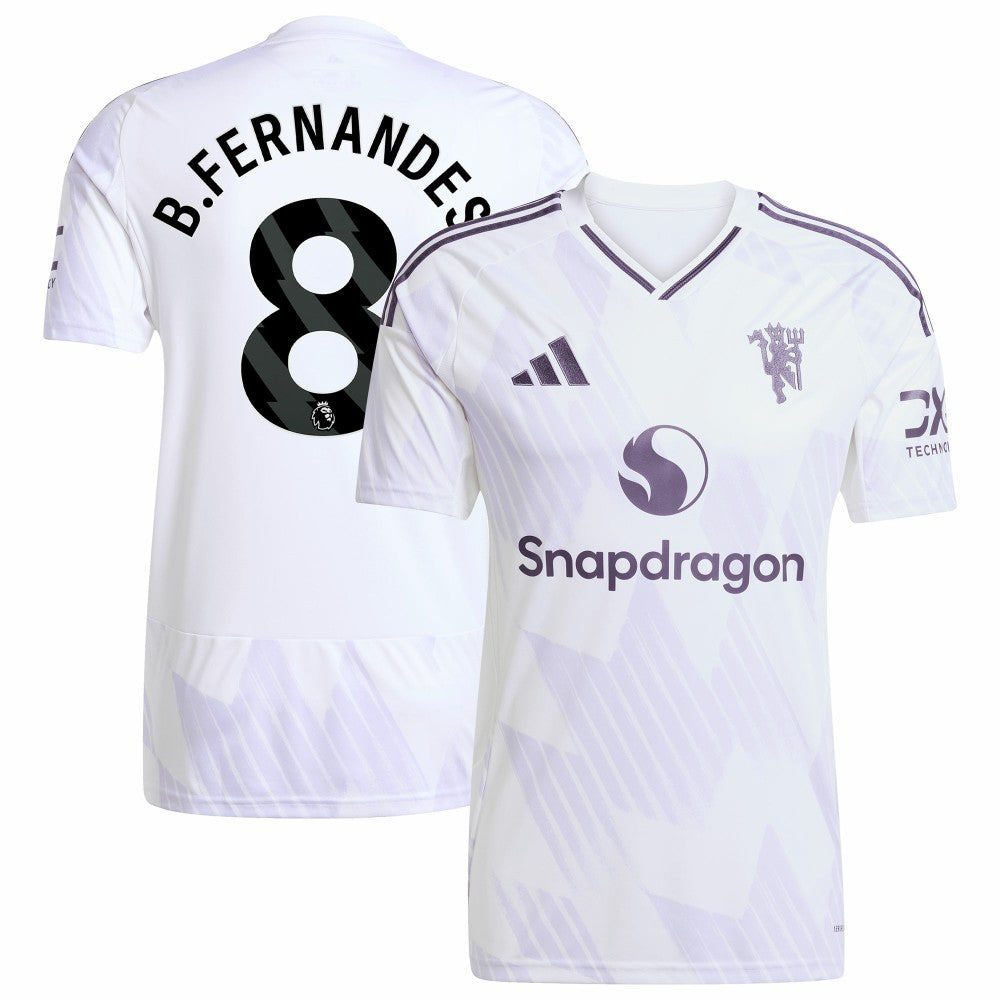 Bruno Fernandes Manchester United 2025/26 Away Replica Player Jersey White