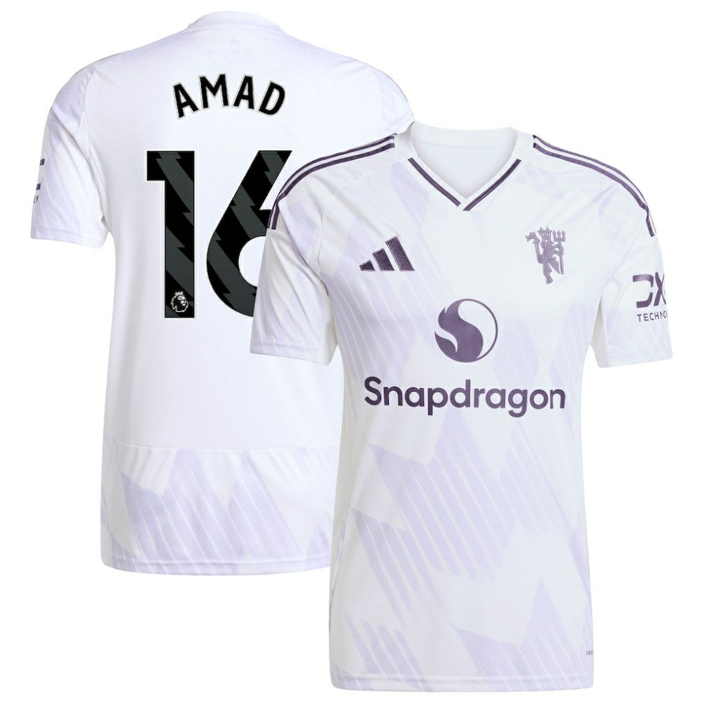 Amad Diallo Manchester United 2025/26 Away Replica Player Jersey White sale