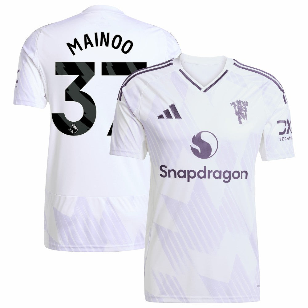 Kobbie Mainoo Manchester United 2025/26 Away Replica Player Jersey White
