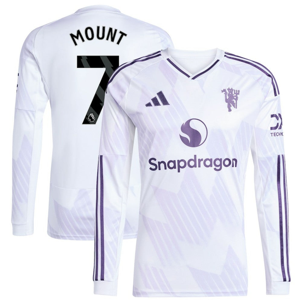 Mason Mount Manchester United 2025/26 Away Replica Long Sleeve Player Jersey White