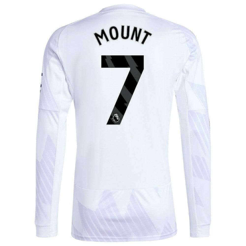 Mason Mount Manchester United 2025/26 Away Replica Long Sleeve Player Jersey White