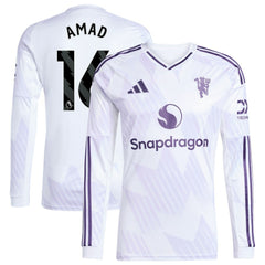 Amad Diallo Manchester United 2025/26 Away Replica Long Sleeve Player Jersey White