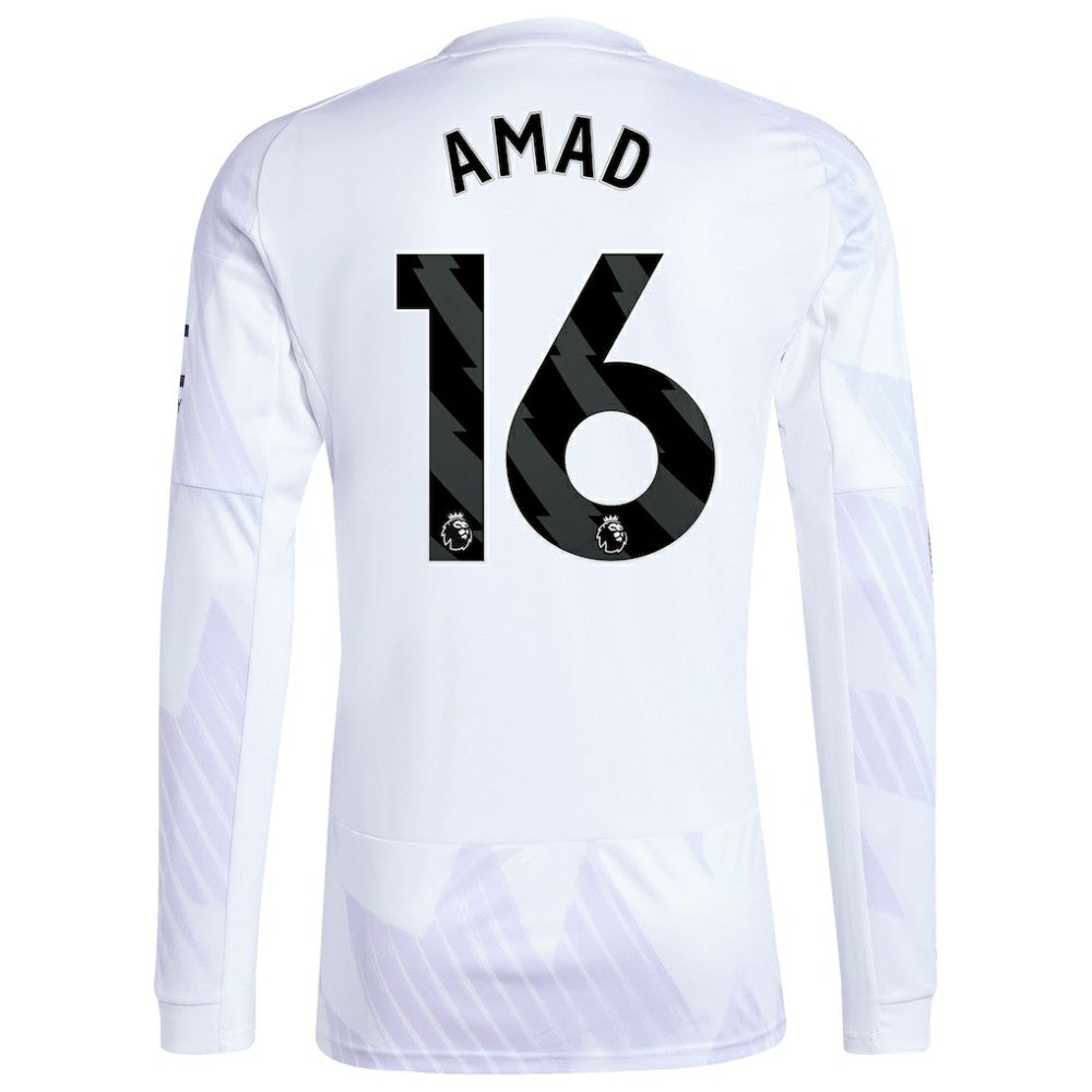 Amad Diallo Manchester United 2025/26 Away Replica Long Sleeve Player Jersey White