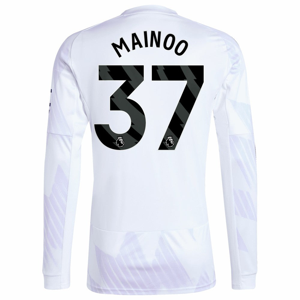 Kobbie Mainoo Manchester United 2025/26 Away Replica Long Sleeve Player Jersey White