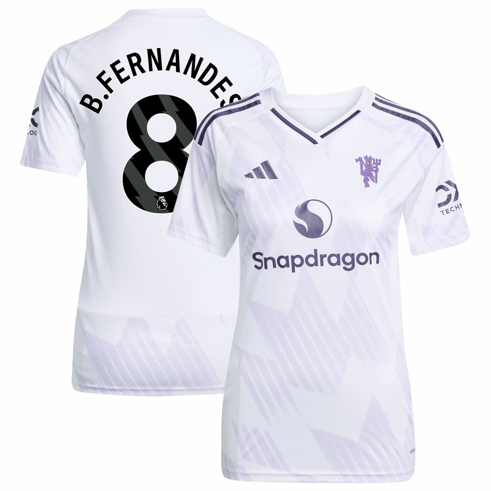 Bruno Fernandes Manchester United Women's 2025/26 Away Replica Player Jersey White