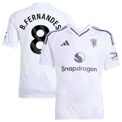Bruno Fernandes Manchester United Youth 2025/26 Away Replica Player Jersey White