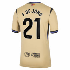 Frenkie de Jong Barcelona 2025/26 Away Stadium Replica Jersey Gold