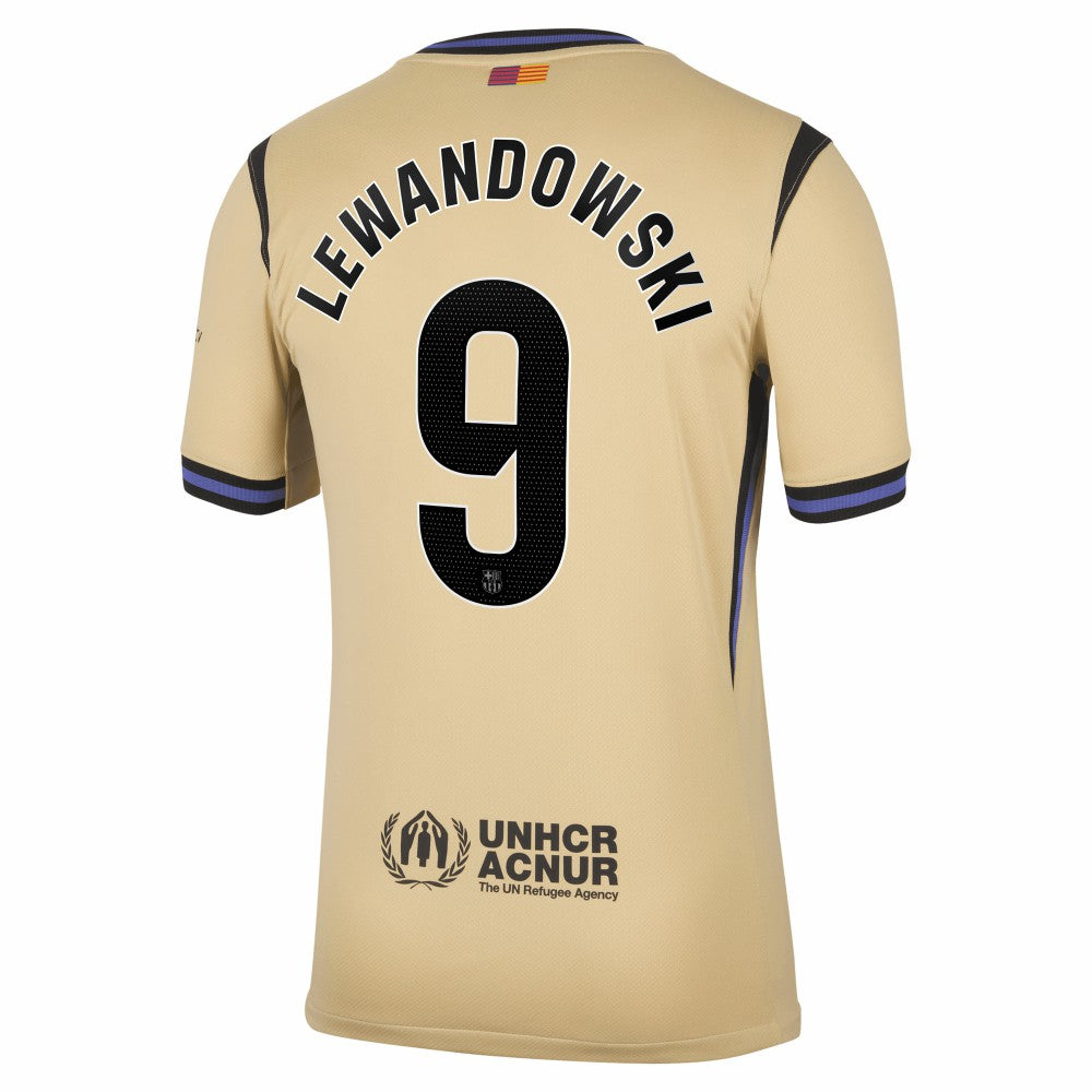 Robert Lewandowski Barcelona 2025/26 Away Stadium Replica Jersey Gold